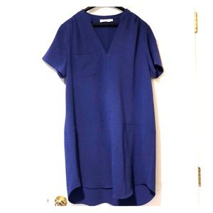 Lush Hailey Crepe Dress In Blue Spectrum